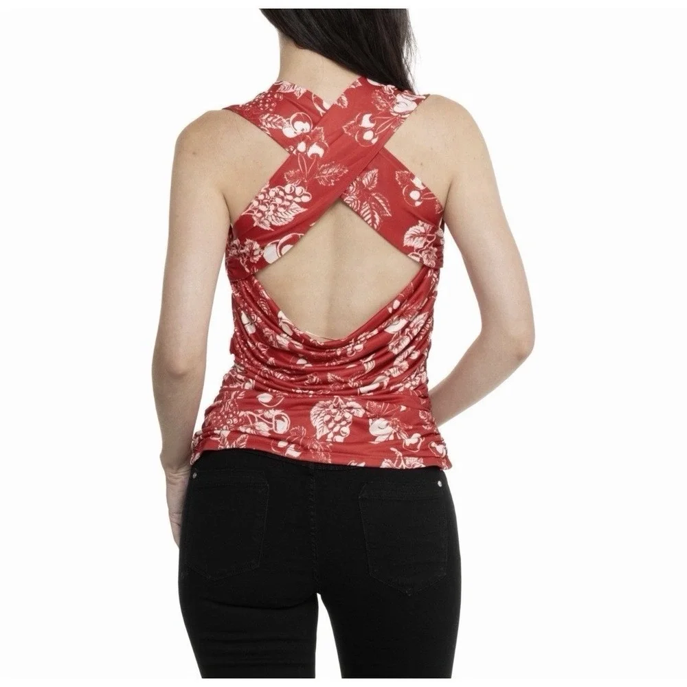 Free People Women's Tommie Knit‎ Shirt Sleeveless Red Top Size XL New